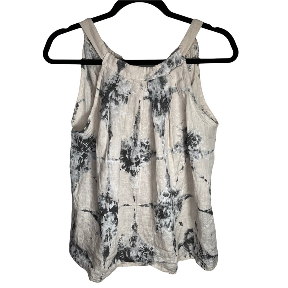 Bella Umbra Made In Italy 100% Linen Top Sleeveless Blouse Bow Back  Small
